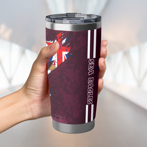 Manly Warringah Sea Eagles Tumbler Happy Australia Day Flag Scratch Style Manly Warringah Sea Eagles Tumbler Happy Australia Day Flag Scratch Style