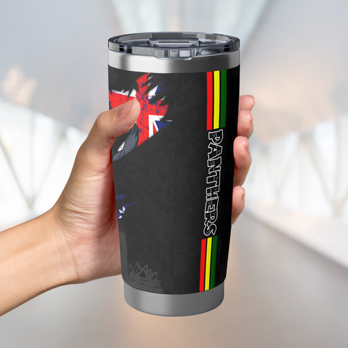 Penrith Panthers Tumbler Happy Australia Day Flag Scratch Style Penrith Panthers Tumbler Happy Australia Day Flag Scratch Style