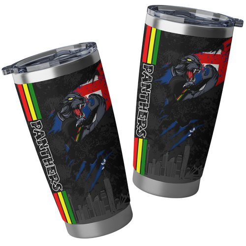 Penrith Panthers Tumbler Happy Australia Day Flag Scratch Style Penrith Panthers Tumbler Happy Australia Day Flag Scratch Style