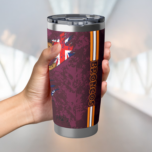 Brisbane Broncos Tumbler Happy Australia Day Flag Scratch Style Brisbane Broncos Tumbler Happy Australia Day Flag Scratch Style