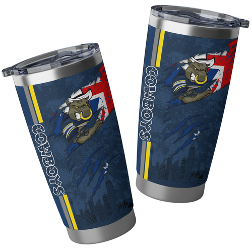 North Queensland Cowboys Tumbler Happy Australia Day Flag Scratch Style North Queensland Cowboys Tumbler Happy Australia Day Flag Scratch Style