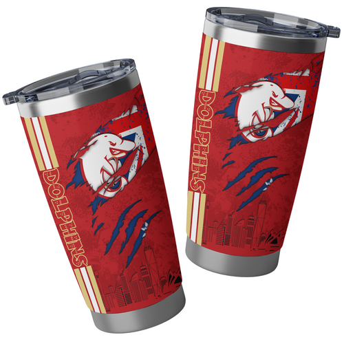 Redcliffe Dolphins Tumbler Happy Australia Day Flag Scratch Style Redcliffe Dolphins Tumbler Happy Australia Day Flag Scratch Style