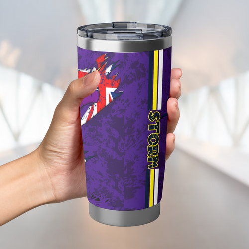 Melbourne Storm Tumbler Happy Australia Day Flag Scratch Style