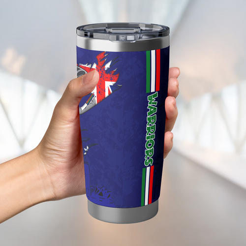 New Zealand Warriors Tumbler Happy Australia Day Flag Scratch Style New Zealand Warriors Tumbler Happy Australia Day Flag Scratch Style
