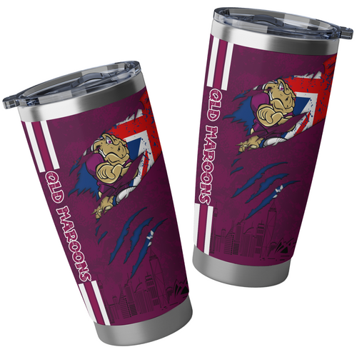 Queensland Maroons Tumbler Happy Australia Day Flag Scratch Style Queensland Maroons Tumbler Happy Australia Day Flag Scratch Style