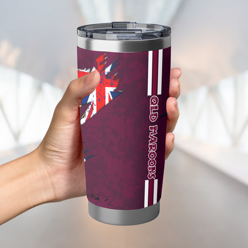 Queensland Maroons Tumbler Happy Australia Day Flag Scratch Style Queensland Maroons Tumbler Happy Australia Day Flag Scratch Style