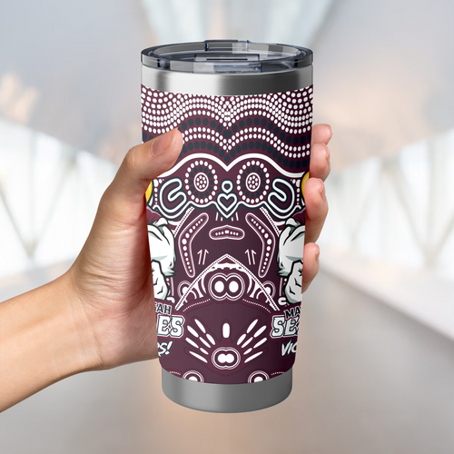 Manly Warringah Sea Eagles Tumbler Aboriginal Inspired Tough Fan Rugby For Life Manly Warringah Sea Eagles Tumbler Aboriginal Inspired Tough Fan Rugby For Life