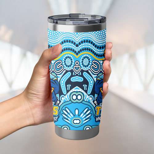 Gold Coast Titans Tumbler Aboriginal Inspired Tough Fan Rugby For Life Gold Coast Titans Tumbler Aboriginal Inspired Tough Fan Rugby For Life