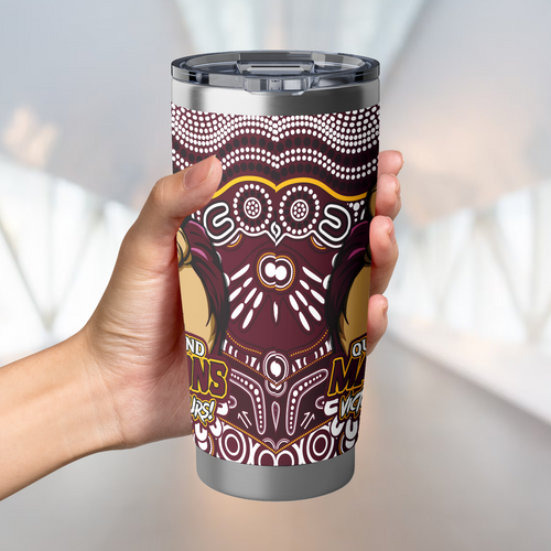 Queensland Maroons Tumbler Aboriginal Inspired Tough Fan Rugby For Life Queensland Maroons Tumbler Aboriginal Inspired Tough Fan Rugby For Life