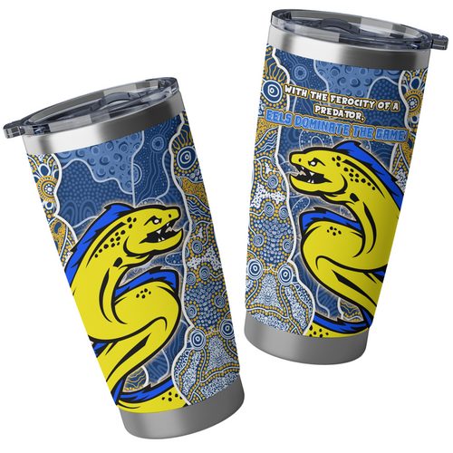 Parramatta Eels Tumbler Custom Grand Final With Contemporary Style Of Aboriginal Painting Parramatta Eels Tumbler Custom Grand Final With Contemporary Style Of Aboriginal Painting