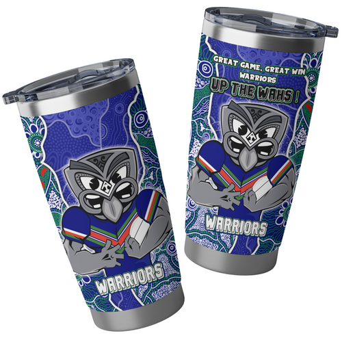 New Zealand Warriors Tumbler Custom Grand Final With Contemporary Style Of Aboriginal Painting New Zealand Warriors Tumbler Custom Grand Final With Contemporary Style Of Aboriginal Painting