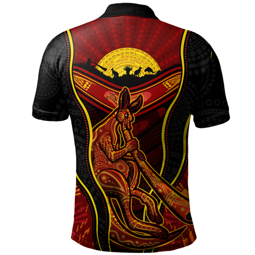 Australia Polo Shirt Aboriginal Kangaroo Spirit Dreaming Australia Polo Shirt Aboriginal Kangaroo Spirit Dreaming