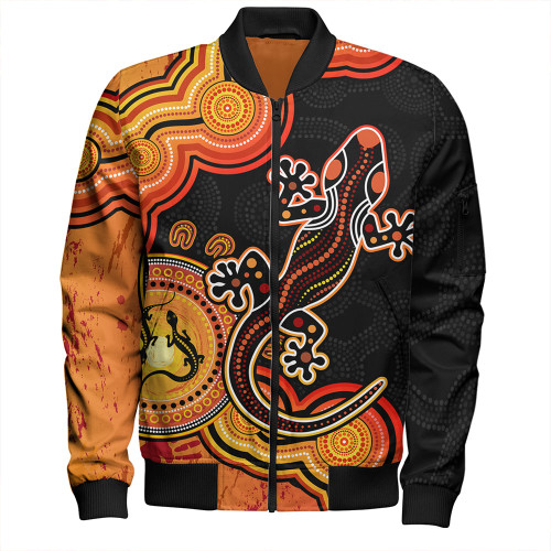 Australia Bomber Jacket Aboriginal Lizard Dreaming Outback