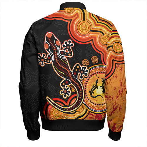 Australia Bomber Jacket Aboriginal Lizard Dreaming Outback