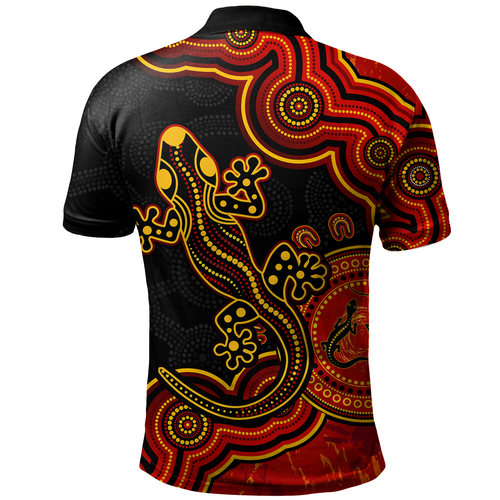 Australia Polo Shirt Aboriginal Lizard Dreaming Outback Australia Polo Shirt Aboriginal Lizard Dreaming Outback