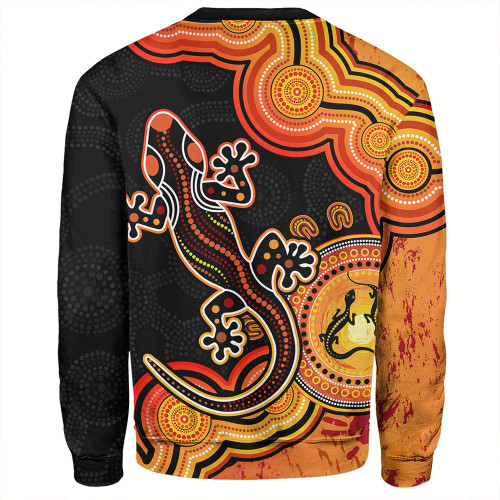 Australia Sweatshirt Aboriginal Lizard Dreaming Outback Australia Sweatshirt Aboriginal Lizard Dreaming Outback