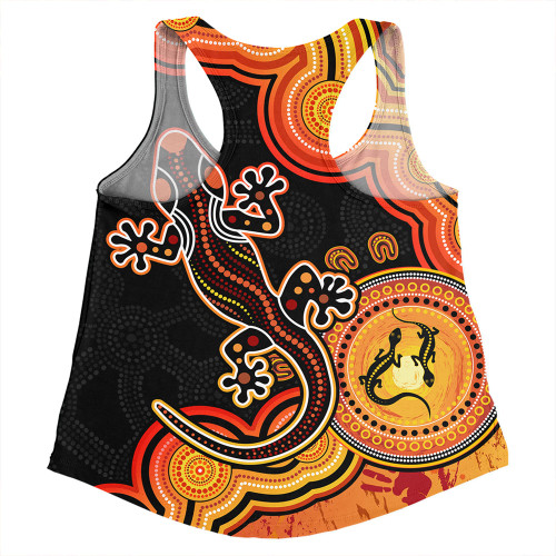 Australia Women Racerback Singlet Aboriginal Lizard Dreaming Outback