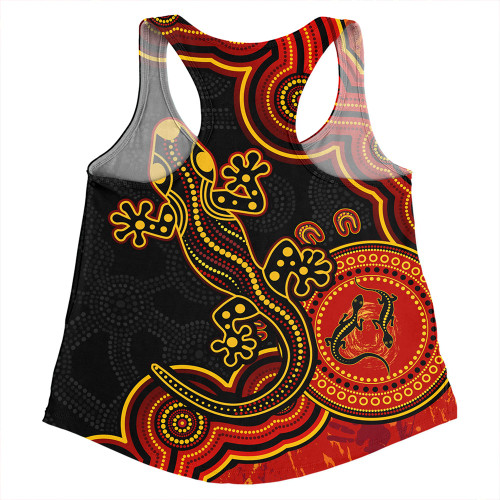 Australia Women Racerback Singlet Aboriginal Lizard Dreaming Outback