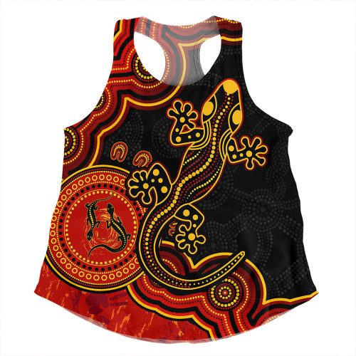 Australia Women Racerback Singlet Aboriginal Lizard Dreaming Outback