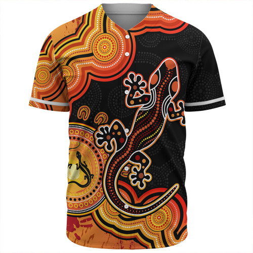 Australia Baseball Shirt Aboriginal Lizard Dreaming Outback Australia Baseball Shirt Aboriginal Lizard Dreaming Outback