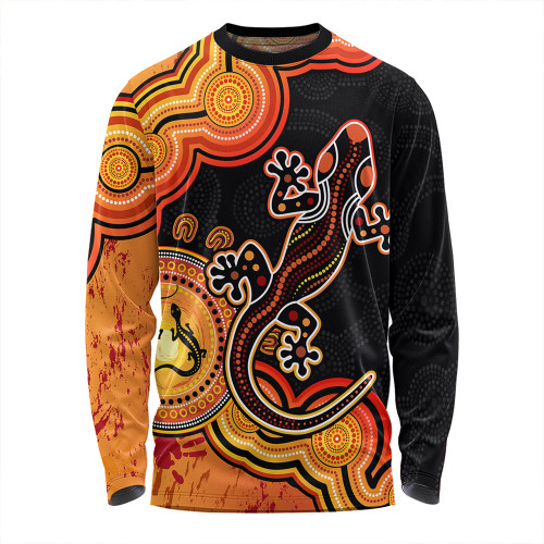 Australia Long Sleeve T-shirt Aboriginal Lizard Dreaming Outback Australia Long Sleeve T-shirt Aboriginal Lizard Dreaming Outback