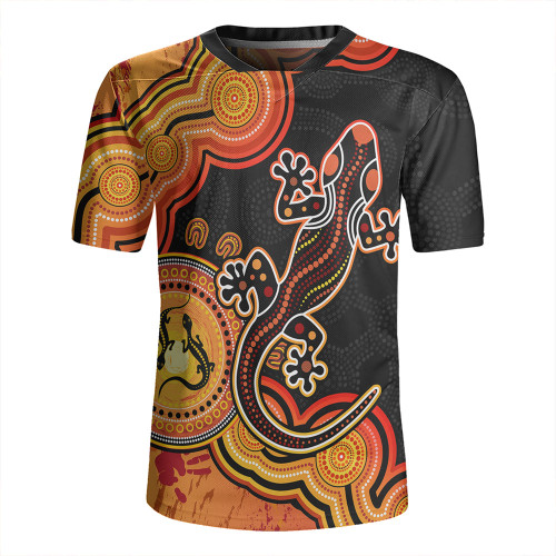 Australia Rugby Jersey Aboriginal Lizard Dreaming Outback Australia Rugby Jersey Aboriginal Lizard Dreaming Outback
