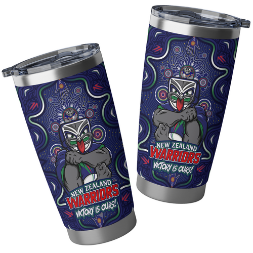 New Zealand Warriors Tumbler Aboriginal Pattern Inspired Victory Is Ours