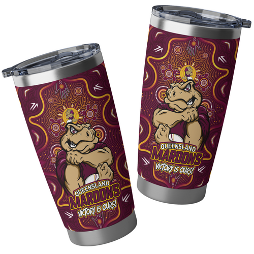 Queensland Maroons Tumbler Aboriginal Pattern Inspired Victory Is Ours Queensland Maroons Tumbler Aboriginal Pattern Inspired Victory Is Ours