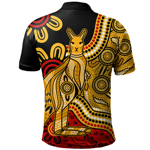 Australia Polo Shirt Aboriginal Kangaroo Journey Australia Polo Shirt Aboriginal Kangaroo Journey