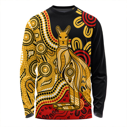 Australia Long Sleeve T-shirt Aboriginal Kangaroo Journey