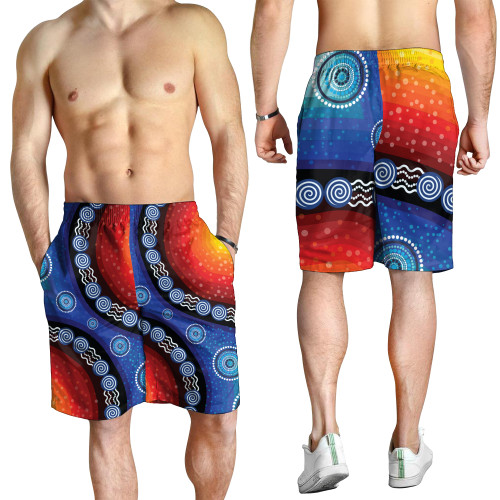Australia Aboriginal Inspired Men Shorts Aboriginal Inspired Color Dot Painting Australia Aboriginal Inspired Men Shorts Aboriginal Inspired Color Dot Painting