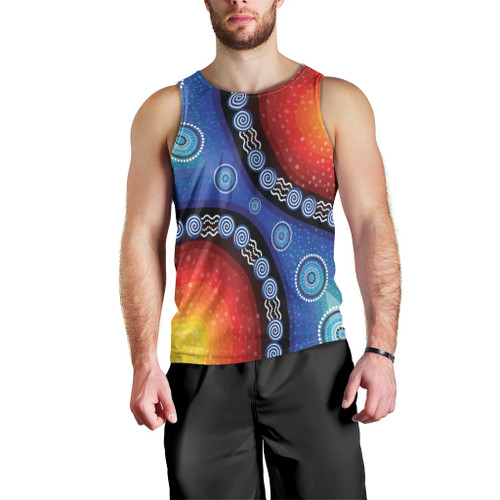 Australia Aboriginal Inspired Men Singlet Aboriginal Inspired Color Dot Painting Australia Aboriginal Inspired Men Singlet Aboriginal Inspired Color Dot Painting