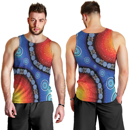 Australia Aboriginal Inspired Men Singlet Aboriginal Inspired Color Dot Painting Australia Aboriginal Inspired Men Singlet Aboriginal Inspired Color Dot Painting