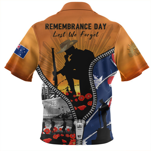 Australia Zip Polo Shirt Lest We Forget Honoring Our Heroes On Remembrance Day Australia Zip Polo Shirt Lest We Forget Honoring Our Heroes On Remembrance Day