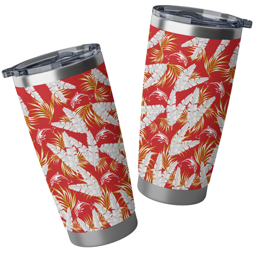 Redcliffe Dolphins Tumbler Tropical Patterns Redcliffe Dolphins Tumbler Tropical Patterns