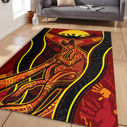 Australia Area Rug Aboriginal Kangaroo Spirit Dreaming