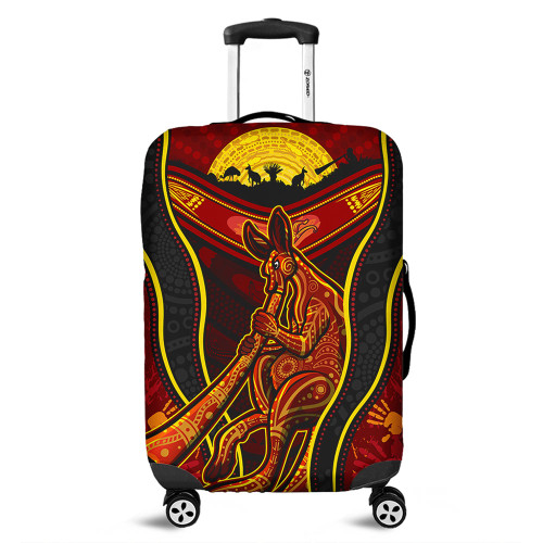 Australia Luggage Cover Aboriginal Kangaroo Spirit Dreaming Australia Luggage Cover Aboriginal Kangaroo Spirit Dreaming