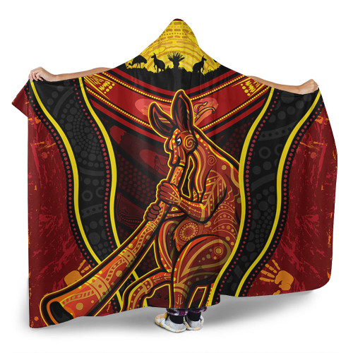 Australia Hooded Blanket Aboriginal Kangaroo Spirit Dreaming Australia Hooded Blanket Aboriginal Kangaroo Spirit Dreaming