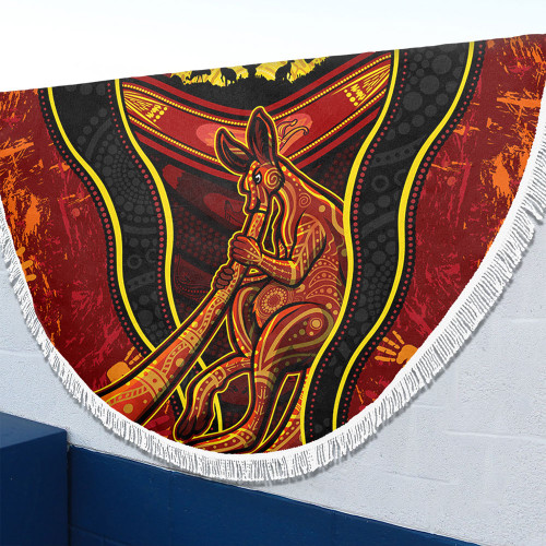 Australia Beach Blanket Aboriginal Kangaroo Spirit Dreaming Australia Beach Blanket Aboriginal Kangaroo Spirit Dreaming
