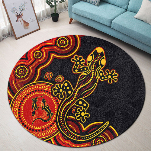 Australia Round Rug Aboriginal Lizard Dreaming Outback Australia Round Rug Aboriginal Lizard Dreaming Outback