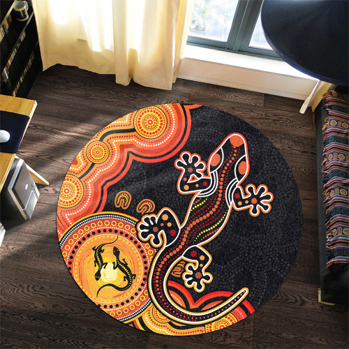 Australia Round Rug Aboriginal Lizard Dreaming Outback Australia Round Rug Aboriginal Lizard Dreaming Outback