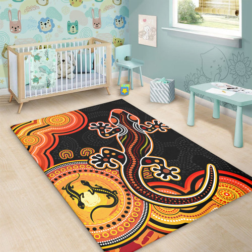 Australia Area Rug Aboriginal Lizard Dreaming Outback