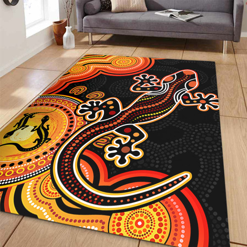 Australia Area Rug Aboriginal Lizard Dreaming Outback