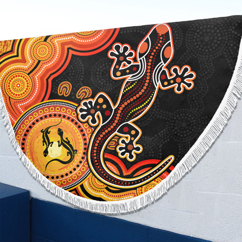Australia Beach Blanket Aboriginal Lizard Dreaming Outback Australia Beach Blanket Aboriginal Lizard Dreaming Outback