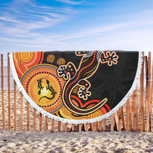 Australia Beach Blanket Aboriginal Lizard Dreaming Outback Australia Beach Blanket Aboriginal Lizard Dreaming Outback
