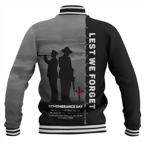 Australia Baseball Jacket Remembrance Day We Shall Not Forget We Will Remember Them