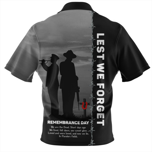 Australia Zip Polo Shirt Remembrance Day We Shall Not Forget We Will Remember Them Australia Zip Polo Shirt Remembrance Day We Shall Not Forget We Will Remember Them