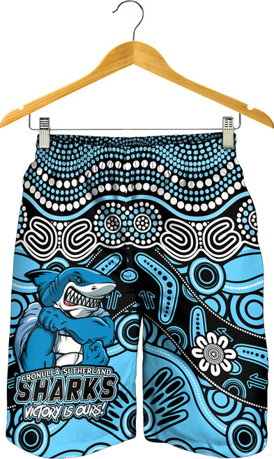 Cronulla-Sutherland Sharks Men Short - Aboriginal Inspired Tough Fan Rugby For Life Cronulla-Sutherland Sharks Men Short - Aboriginal Inspired Tough Fan Rugby For Life
