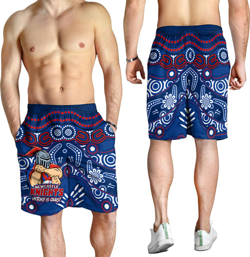 Newcastle Knights Men Short - Aboriginal Inspired Tough Fan Rugby For Life Newcastle Knights Men Short - Aboriginal Inspired Tough Fan Rugby For Life