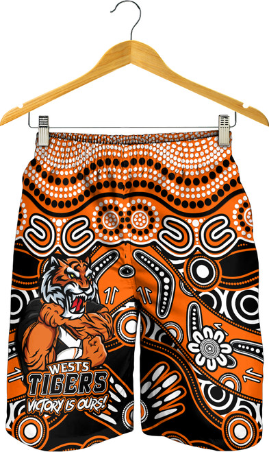 Wests Tigers Men Short - Aboriginal Inspired Tough Fan Rugby For Life Wests Tigers Men Short - Aboriginal Inspired Tough Fan Rugby For Life